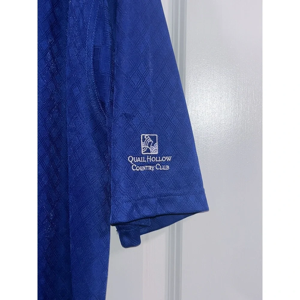 QUAIL HOLLOW Country‎ Club Men's XL Oxford Golf Mock Turtleneck Shirt Fast Ship!